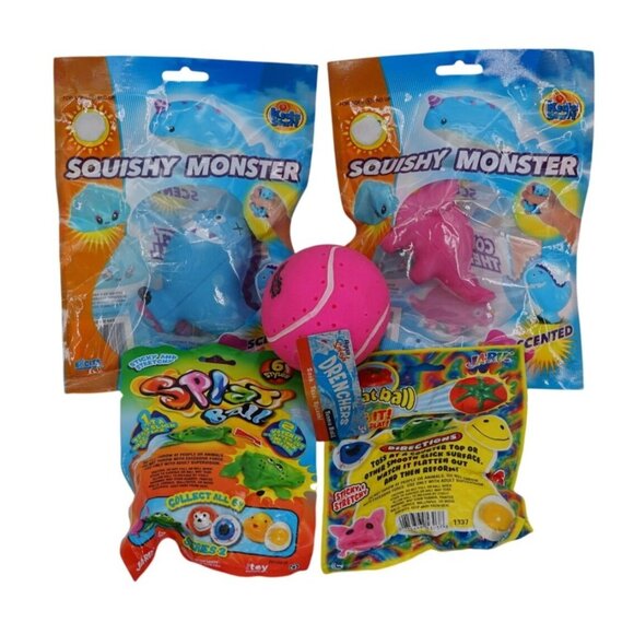 Kid’s Stuff Squishy Monster Scented (2 pk), Splat Ball (2 pk), and Aqua Splash D - Picture 5 of 5